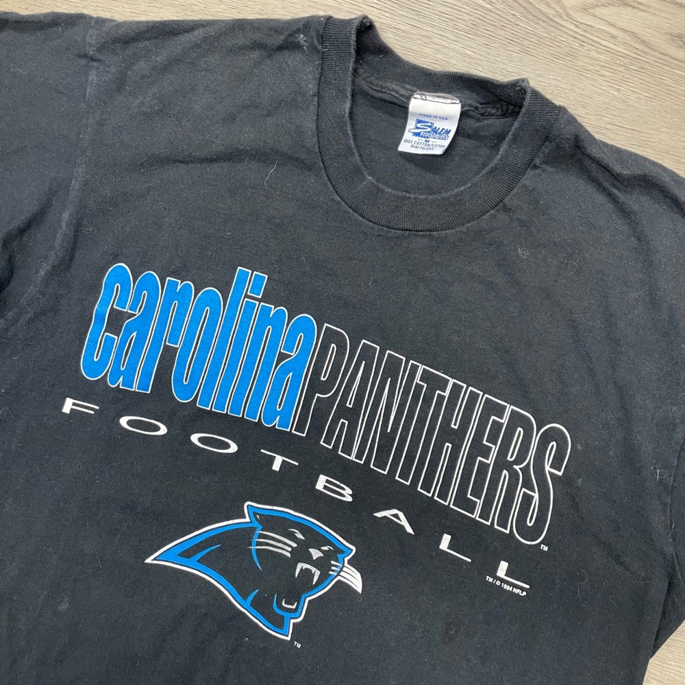 Salem Sportswear Carolina Panthers T-Shirt Men M Black Vintage 1994 NFL Football
